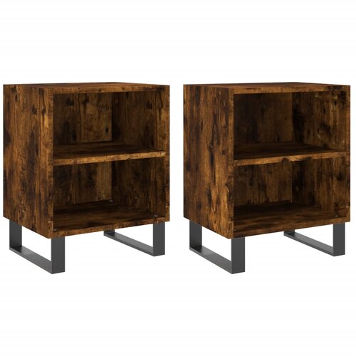 Maison Chic Dvo delni komplet Nočne omarice - Nočne mize dimljeni hrast 40x30x50 cm inženirski les, (21689758) Cene