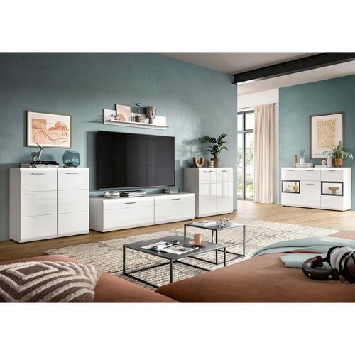 Livetastic Dnevni Regal Ice, Bela Visok Sijaj, 3-Delni Slike