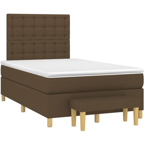 vidaXL Krevet box spring s madracem tamnosmeđi 120 x 190 cm od tkanine Cijene