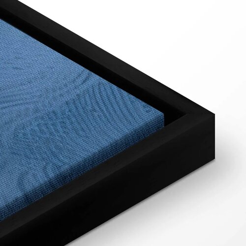  Slika - Ornament in Blue and Cool Colors Dark Blue Decoration 60x40 U crnom drvenom okviru Slike
