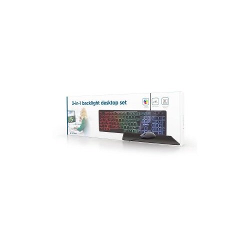 Tastatura + mi&scaron; + podloga GEMBIRD RGB, KBS-UML-01, multimedia USB, USA layout Cijene