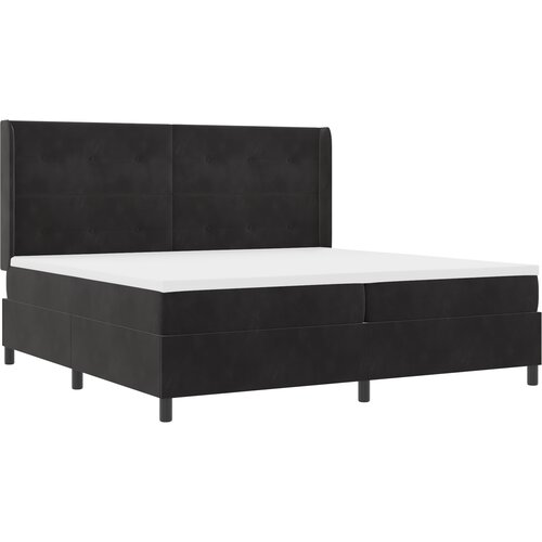 vidaXL Oblazinjen Box Spring Postelj s Vzmetnico Črna 200x200 cm Žamet, (22050724) Cene