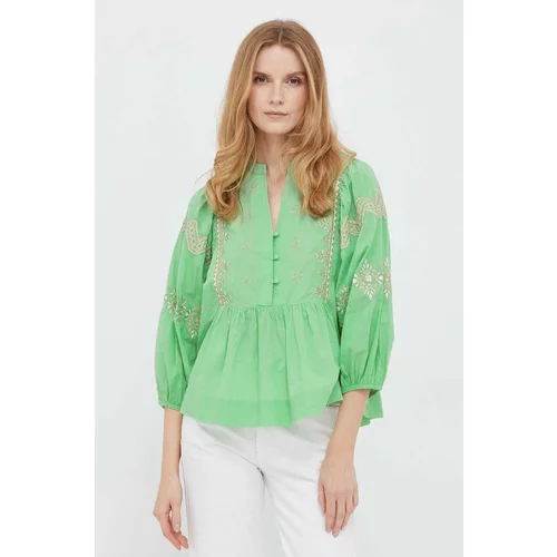 Rich & Royal Bombažna majica ženska, zelena barva