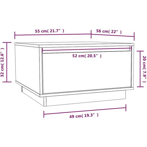  Stolić za kavu bijeli 55 x 56 x 32 cm od masivne borovine Slike