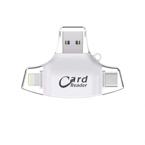 JWD Citac kartica SD microSD na Type C Lightning USB 2.0 JWD-84 beli Cene