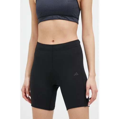 Adidas Kratke hlače za trčanje FastImpact HEAT.RDY boja: crna, glatki materijal, visoki struk
