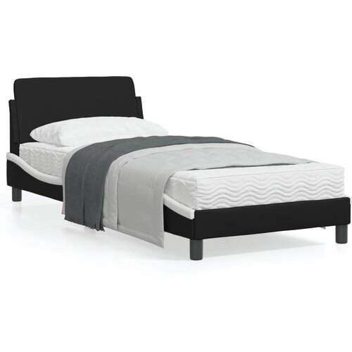 VidaXL Okvir kreveta s uzglavljem crno-bijeli 80x200 cm umjetna koža Slike