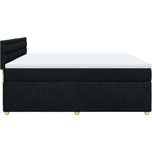 VidaXL Krevet s oprugama i madracem crni 200x200 cm od tkanine Slike
