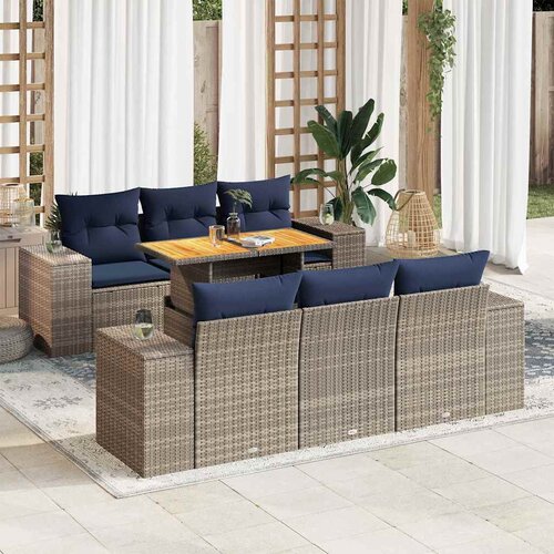 vidaXL 7-dijelni set vrtnih sofa sivi od poliratana Cijene