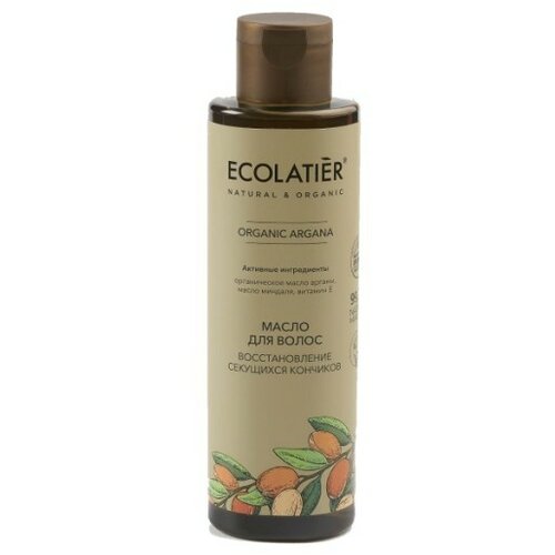 Ulje za suvu kosu sa vitaminom E i arganovim m ORGANIC ARGAN 200 ml - ECOLATIER - Kozmo Shop Cene