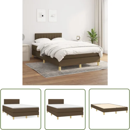 The Living Store Box spring postelja z vzmetnico temno rjav 120x200 cm blago - Box Spring Postelja, (21737732)