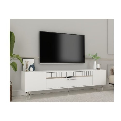 Hanah home tv polica Dekolp1 white silver Cene