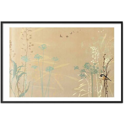  Plakat - Bird on a Meadow 60x40 Crni okvir s margom Slike