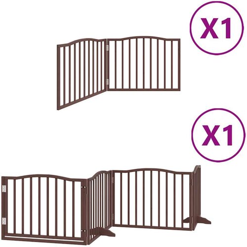 VidaXL Vrata za pse s vrata&amp;scaron;cima 6 panela sklopiva 480 cm drvo topole Slike