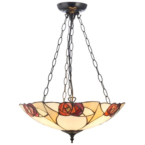 Endon 111879 - Luster na lancu Tiffany INGRAM 3xE27/10W/230V prečnik 45 cm Slike