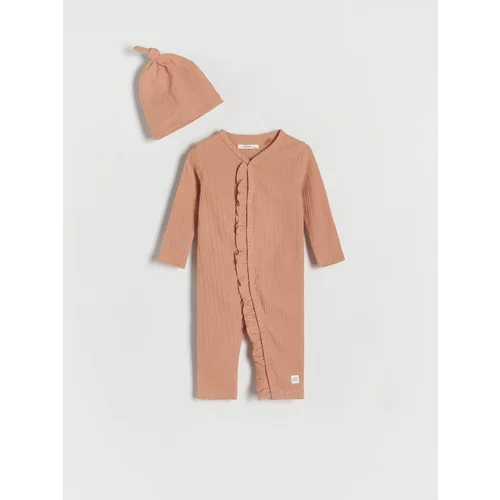 Reserved Babies` jumpsuit & cap - oranžna