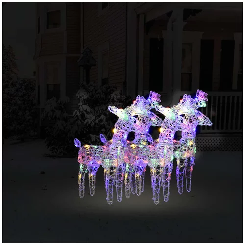  Božični severni jeleni 4 kosa večbarvni 160 LED akril