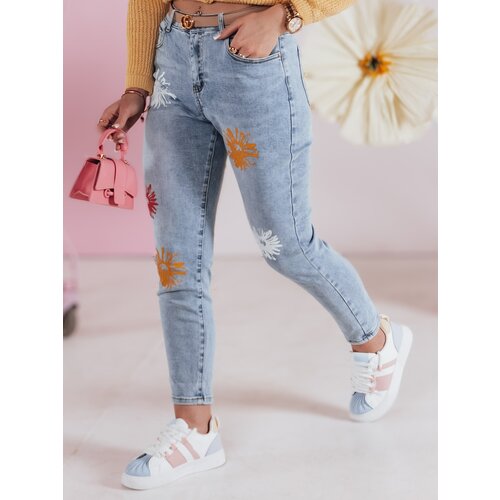 DStreet Spodnie damskie jeansowe slim fit w kwiatki FLORENSSO niebieskie Cijene