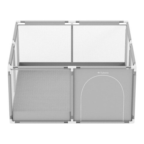 Tulano Cozy 20 Ogradica za decu 130 cm &amp;ndash; sa podlogom, metalna konstrukcija, sivo-bela ( 30006 ) Slike