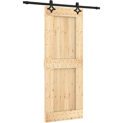vidaXL Drsna vrata s kompletom vodil 80x210 cm trdna borovina, (20999149) Cene