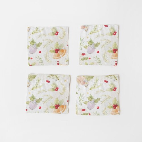 Linen Tales Set od 4 lanena podmetača Merry, 10 x 10 cm Cijene