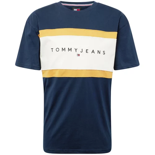 Tommy Jeans Majica mornarsko plava / žuta / bijela