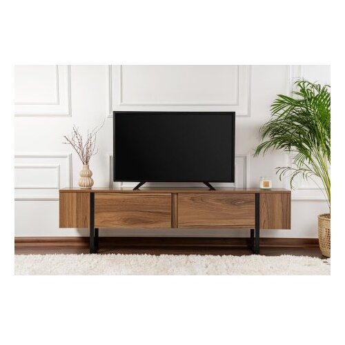 Hanah home tv polica serenity walnut black Cene