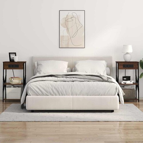  Noćni ormar Smeđi hrast 41 x 31 x 76 cm Konstruirano drvo Slike