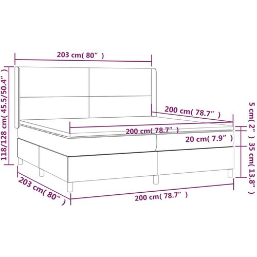  S oprugama i madracem crni 200x200 cm od umjetne kože Slike