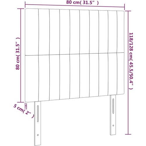  LED uzglavlje svjetlosivo 80x5x118/128 cm bar&amp;scaron;unasto Slike