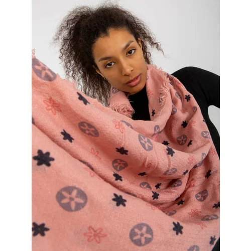 Fashion Hunters Powdery pink women's scarf with print