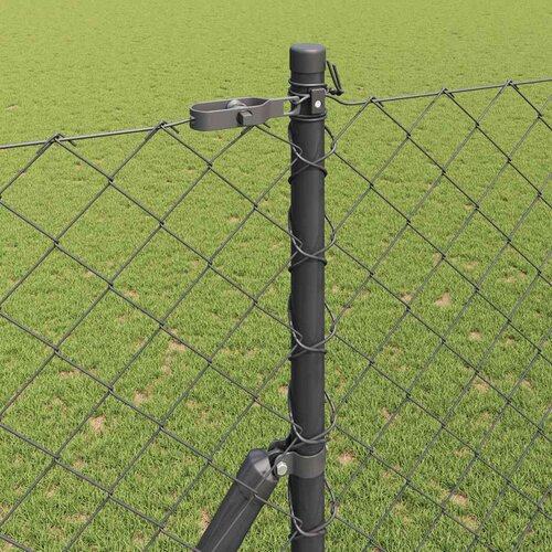  Stup za ogradu Siva 10 x 1,6 m (60 x 60 mm mreža) Čelik i PVC Slike