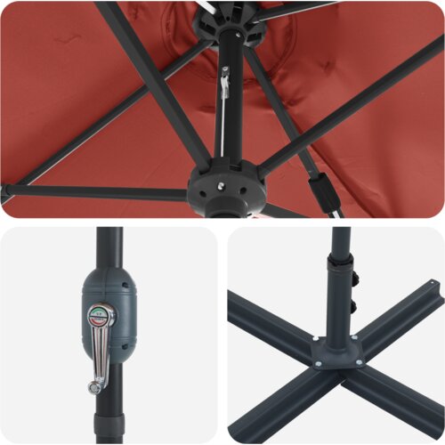  Vrtni suncobran Terakota 380 x 196 x 235 cm Slike