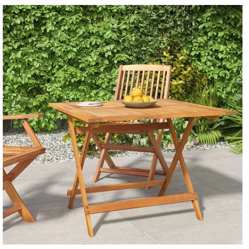 vidaXL Zložljiva vrtna miza 90x90x75 cm trden akacijev les