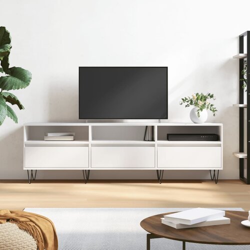 TV ormarić bijeli 150x30x44,5 cm od konstruiranog drva Cene