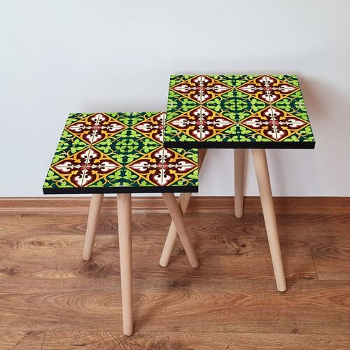 Hanah home 2Shp49 - multicolor multicolor nesting table (2 pieces) Cene
