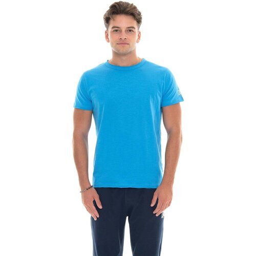 Leone 1947 Majice & Polo majice Man T-Shirt Short Sleeves Slub Small Logo Modra Cene