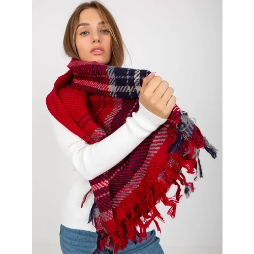 Fashion Hunters Lady's red scarf with tassels