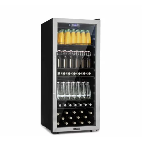 Klarstein Beersafe 7XL, hladilnik, 242 litrov, 5 polic, panoramska steklena vrata, nerjaveče jeklo