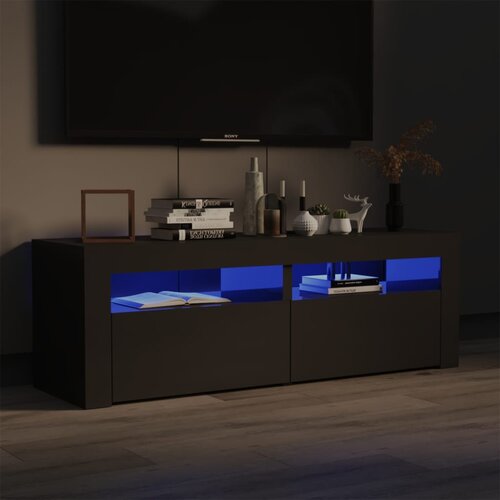 TV ormarić s LED svjetlima visoki sjaj sivi 120 x 35 x 40 cm Slike