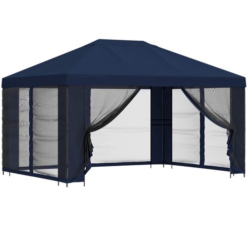 vidaXL Vrtni gazebo s stranskimi stenami 4 &times; 3 m Modra, (5000218986) Cene