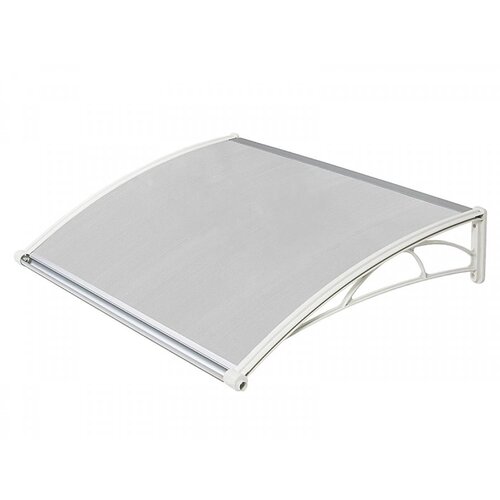  Nadstre&amp;scaron;nica za vrata 82x120cm bela baza ploča providna 6mm Slike