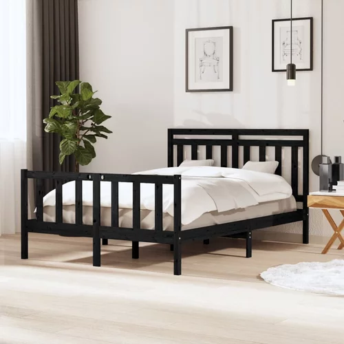  za krevet od masivnog drva crni 140 x 190 cm