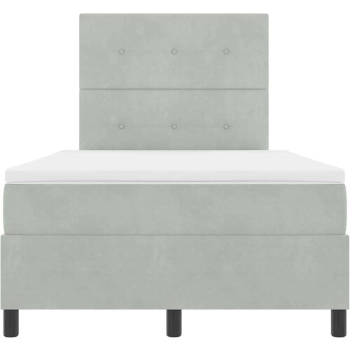 VidaXL Box Spring Krevet s Madracem &amp;amp; LED Svjetlom Svjetlosiva 120x200 cm Bar&amp;scaron;un Slike