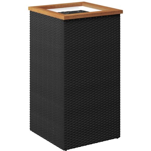 Maison Chic Vrtno korito - Lonček za rože črno 40x40x80 cm poli ratan, (22057421) Slike