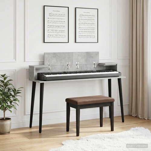 Studio radni stol Betonska siva 110 x 36 x 19,5 cm Slike