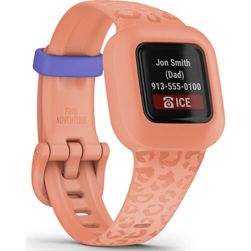 Garmin vivofit jr. 3 Peach Leopard Slike