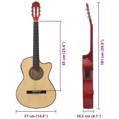  Klasična gitara Western s prorezom, ujednačivačem i 6 žica Slike