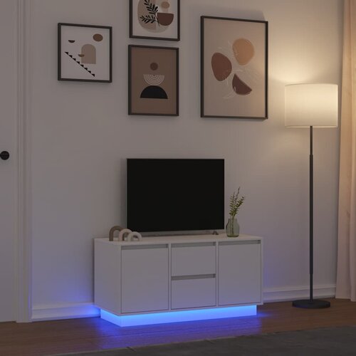 TV ormarić s LED svjetlima bijeli 100x41x50 cm Cijene
