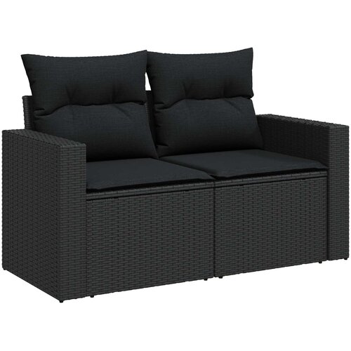 Sjedeća garnitura za vrt 9 kom. Crna poliratan 90 x 55 x 71 cm Slike